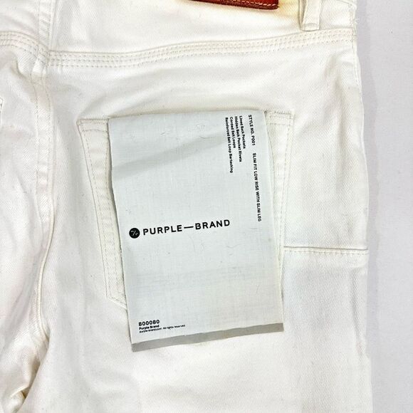 Purple Brand Jeans Style No. P001 Slim Fit Low Rise With Slim Leg Distressed Whi - Picture 3 of 11